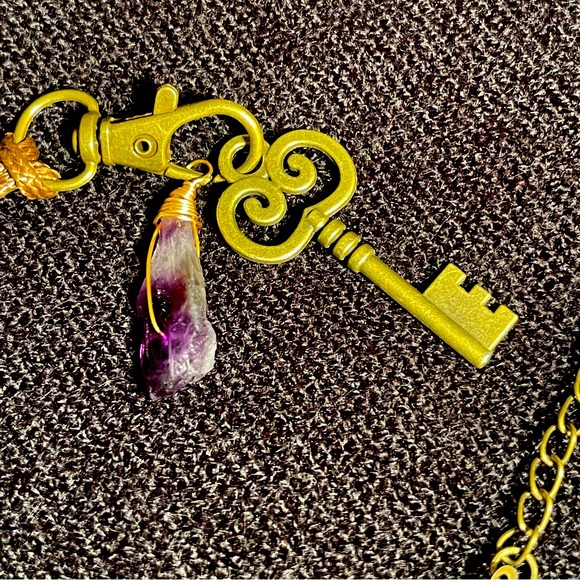 Dalé Jewelry - Skeleton Key and amethyst necklace